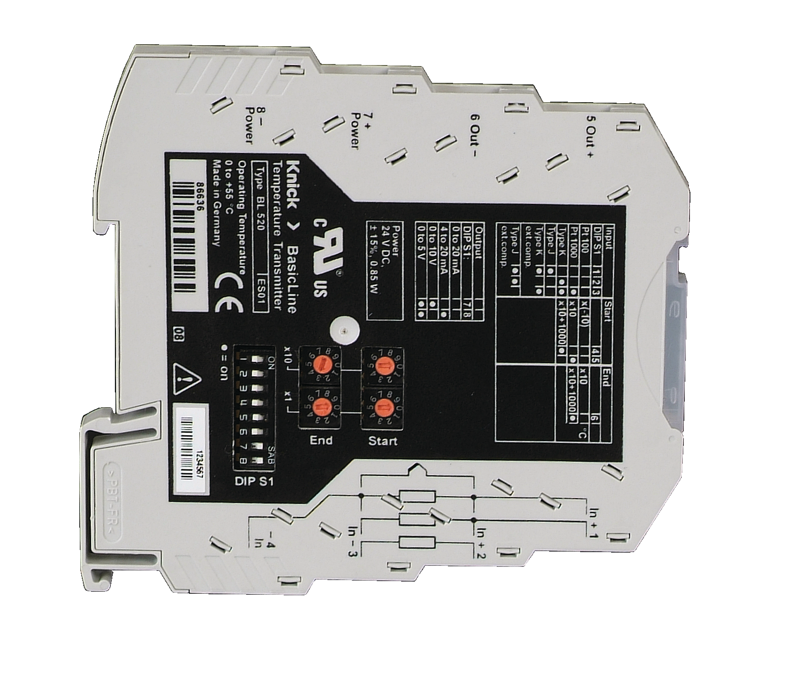 BL520 Messumformer | Eingang Pt100/Pt1000 Widerstandsthermometer (RTD) und Thermoelemente | Isolation bis 300 V
